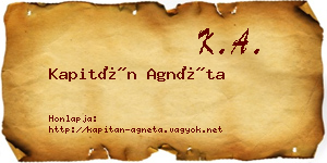 Kapitán Agnéta névjegykártya